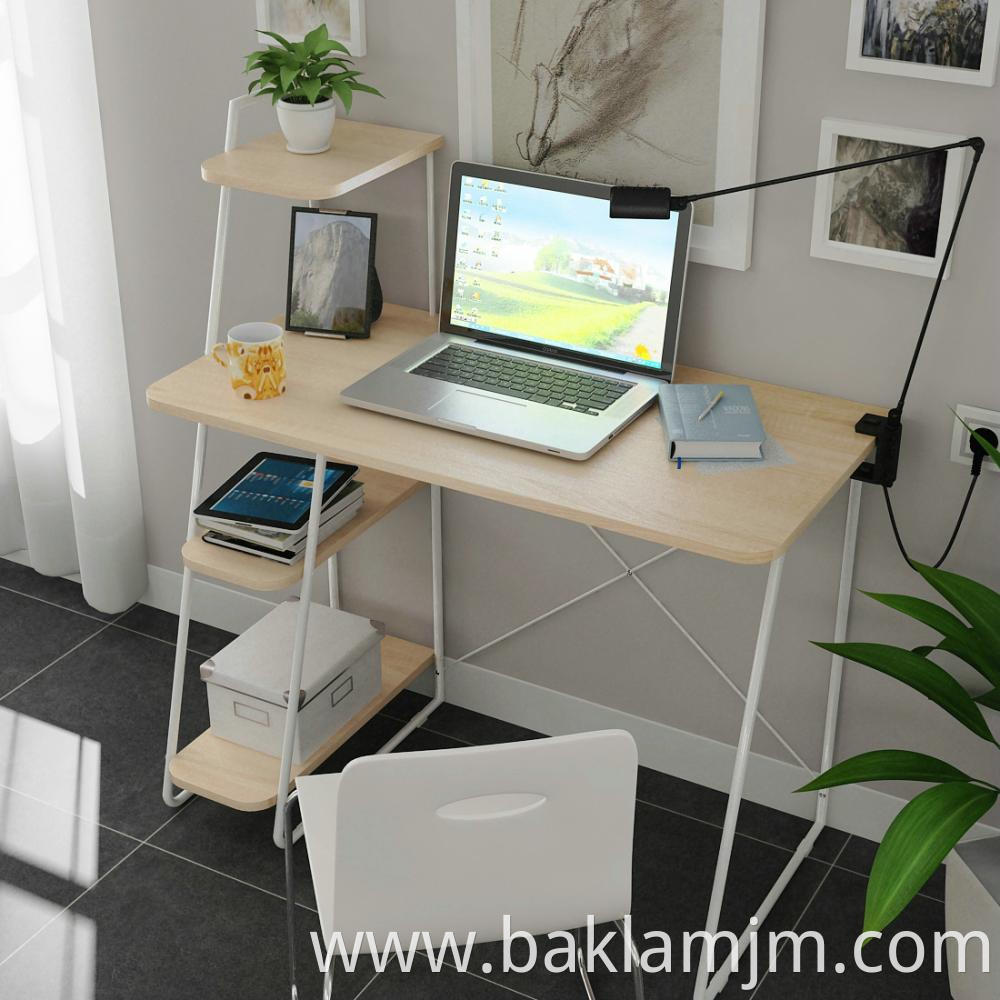 Computer desk with shelves